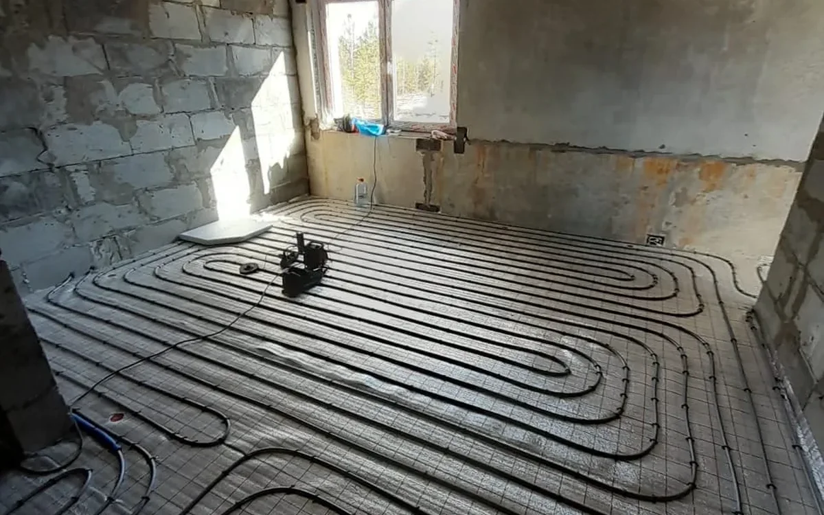 Отопление дома 120 м² тёплым полом, Бурдаковка, Байкальский тракт